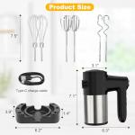 Rechargeable Cordless Hand Mixer with Digital Display