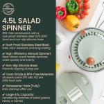 5 Qt Stainless Steel Salad Spinner with Strainer