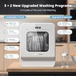 Portable Countertop Dishwasher with 9 Programs