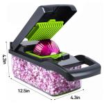 APSARAS USA Pro 15 in1 Vegetable Chopper, Food Chopper with Container, Veggie Cutter & Spiralizer for Onion Salad, Slicer&Spiralizer(Home Essential Gadget&Kitchen) 1.5L