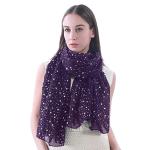 Lina & Lily Purple Shimmer Stars Scarf Wrap