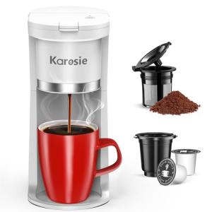 Karosie Slim Single Serve Coffee Maker, White