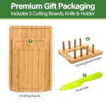 Bamboo Cutting Board Set of 3 with Juice Groove