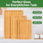 Bamboo Cutting Board Set of 3 with Juice Groove