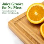Bamboo Cutting Board Set of 3 with Juice Groove