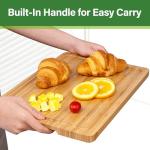 Bamboo Cutting Board Set of 3 with Juice Groove