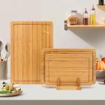 Bamboo Cutting Board Set of 3 with Juice Groove