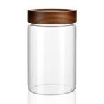 Glass Storage Canister with Airtight Wooden Lid