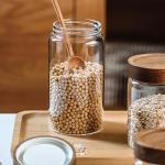 Glass Storage Canister with Airtight Wooden Lid