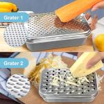 Stainless Steel Cheese Grater with Container