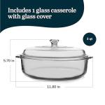 Libbey 3 Qt Stackable Glass Casserole Dish