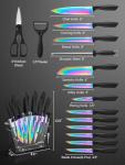 Aiheal 16-Piece Rainbow Stainless Steel Knife Set