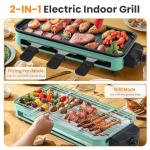 2000W 2-in-1 Smokeless Electric Grill for Home