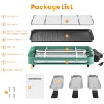 2000W 2-in-1 Smokeless Electric Grill for Home