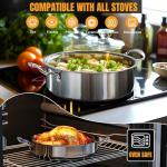 6-Piece Stainless Steel Nonstick Cookware Set