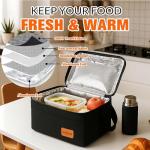 Insulated Lunch Bag with Adjustable Strap - Black