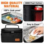 Insulated Lunch Bag with Adjustable Strap - Black