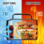 Insulated Lunch Bag with Adjustable Strap - Black