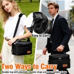 Insulated Lunch Bag with Adjustable Strap - Black