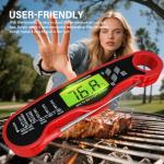 Instant Read Waterproof Meat Thermometer - Red
