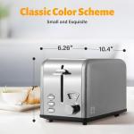 YSSOA Retro Stainless Steel 2-Slice Toaster