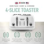 HADEN Heritage 4-Slice Ivory & Chrome Toaster