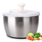 Stainless Steel Salad Rotator, 5-quart Vegetable Dishwasher,Lettuce Cleaner and Dryer, Salad Spinner