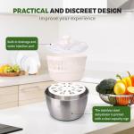 Stainless Steel Salad Rotator, 5-quart Vegetable Dishwasher,Lettuce Cleaner and Dryer, Salad Spinner