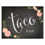 Taco Bar Floral Chalkboard Sign, 8.5x11-inch