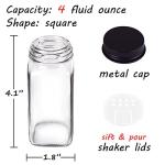 25 Glass Spice Jars with Labels and Shaker Lids