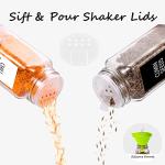 25 Glass Spice Jars with Labels and Shaker Lids