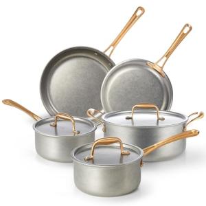 KOKHUB 8-Piece Vintage Stainless Steel Cookware Set