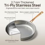 KOKHUB 8-Piece Vintage Stainless Steel Cookware Set