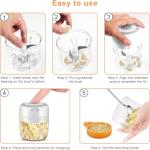 Compact Electric Garlic Chopper with 3 Stainless Steel Blades