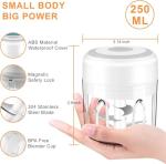 Compact Electric Garlic Chopper with 3 Stainless Steel Blades