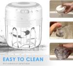 Compact Electric Garlic Chopper with 3 Stainless Steel Blades