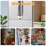 EUDEMON Updated French Fridge Lock French Door Refrigerator/Freezer Lock Apply to Max 2.28"(58mm) Two Door Gap Distance,Cabinet Cupboard Lock for Kids & Babies,Easy to Install(1Pack,White)