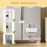 EUDEMON Updated French Fridge Lock French Door Refrigerator/Freezer Lock Apply to Max 2.28"(58mm) Two Door Gap Distance,Cabinet Cupboard Lock for Kids & Babies,Easy to Install(1Pack,White)