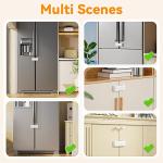 EUDEMON Updated French Fridge Lock French Door Refrigerator/Freezer Lock Apply to Max 2.28"(58mm) Two Door Gap Distance,Cabinet Cupboard Lock for Kids & Babies,Easy to Install(1Pack,White)