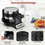 Cnydltt 1400W Rotating Belgian Waffle Maker