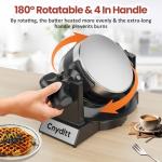 Cnydltt 1400W Rotating Belgian Waffle Maker