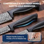 Gourmetop 3-Piece Black Kitchen Knife Set