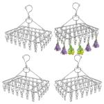 Jtuxcke 4 Pcs Hanging Herb Drying Rack for Herb Macrame Flower Drying Rack with 30 Stainless Clip Herb Dryer Hooks Space Saving Herb Dryer for Fresh and Aromatic Herbs