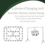 Jtuxcke 4 Pcs Hanging Herb Drying Rack for Herb Macrame Flower Drying Rack with 30 Stainless Clip Herb Dryer Hooks Space Saving Herb Dryer for Fresh and Aromatic Herbs