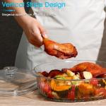 NUTRIUPS 3QT Oval Glass Casserole Dish with Lid