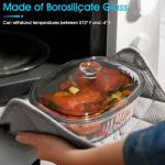 NUTRIUPS 3QT Oval Glass Casserole Dish with Lid