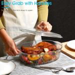 NUTRIUPS 3QT Oval Glass Casserole Dish with Lid
