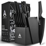 15-Piece German Steel Knife Set with Block