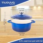 Non-Stick Enamel Cast Iron Dutch Oven – 3.1 Quart