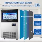 100lbs Under Counter Stainless Steel Ice Maker